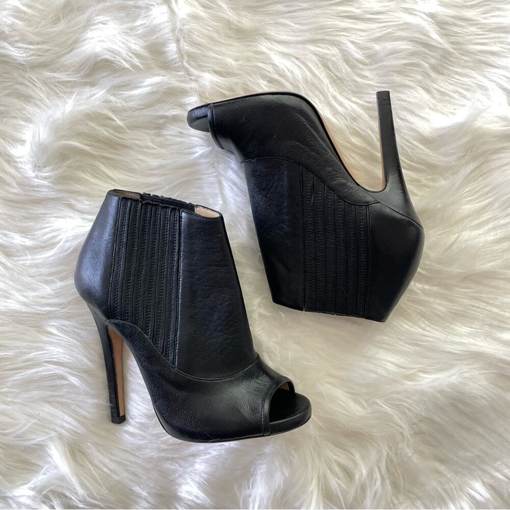 Jimmy Choo Women’s Grained Calfskin Brenna Ankle Boots Booties Open Toe Stiletto - Picture 4 of 11